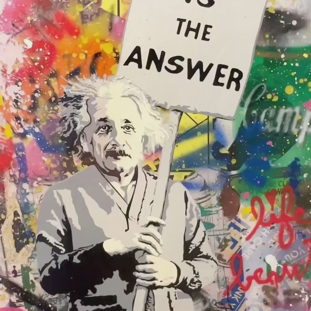 
                      
                        Load and play video in Gallery viewer, Albert Einstein by Mr. Brainwash
                      
                    