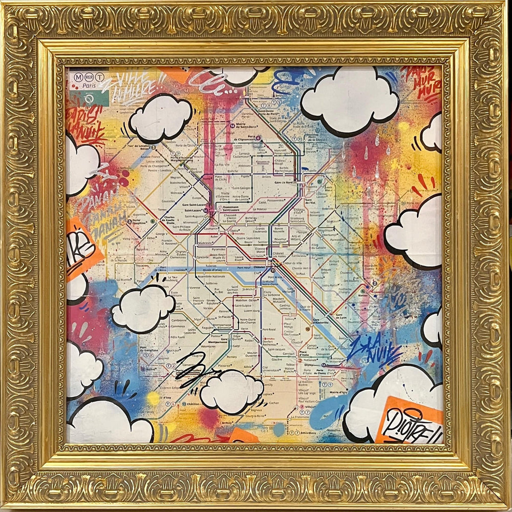 Paris Subway Map (Mixed Media) by Piotre - Signature Fine Art